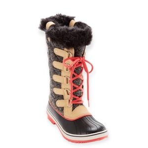 SOREL Tofino Herringbone Black & Tan Waterproof Boots Size 5.5